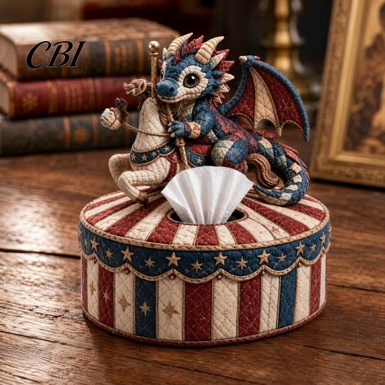 Cabin Style Sewing Kit Quilted DIY Patchwork Tissue Box Kit, with Pre-Cut Fabric, Cover Whimsical Woodland Animal Box, for Adults Beginners Bush Quilt