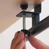 Rounded Corner Desk Mount Hook Carbon Steel Under-desk Headphone Rack Hanging Handbag Stand  School