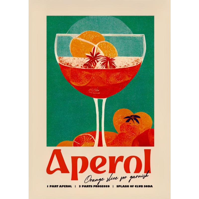 Canvas Painting Beverage Caipirinha Gin Sangria Aperol Spritz Retro Kitchen Wall Decoration