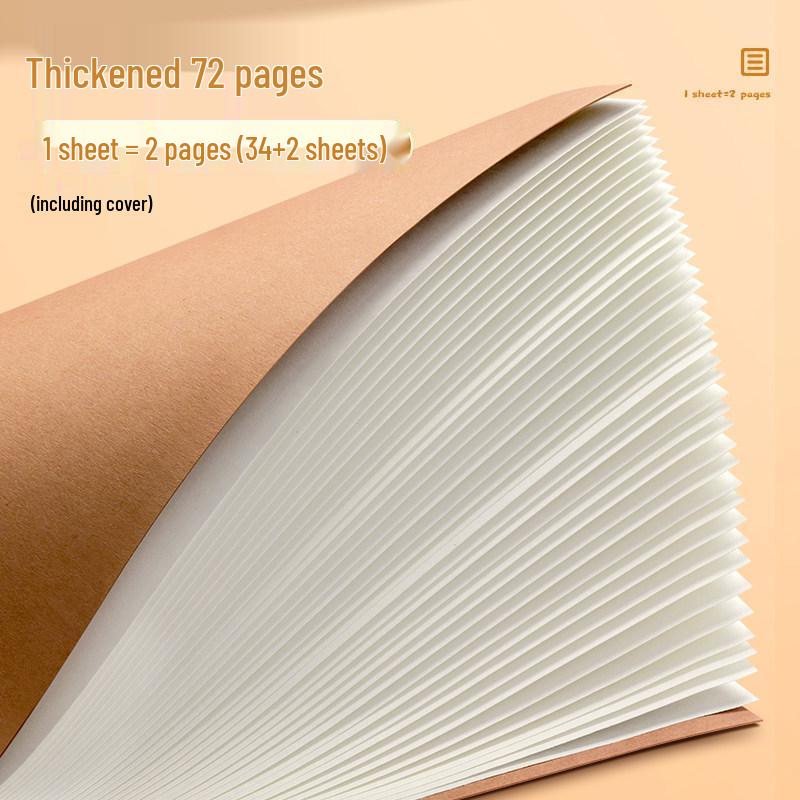 16-Page Kraft Paper Error Correction Notebook for Primary Students - Chinese and Math Mistake Collection