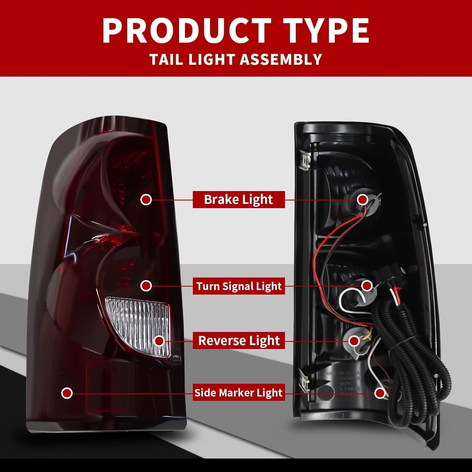 

Smoked Tail Lights w/Bulbs for 2003-2006 Silverado Black Rear Brake Lamps Left Right GM2800174 GM2800161 United States