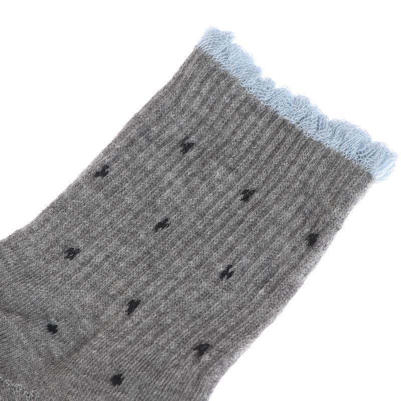 1 Pairs Autumn Edge Socks Women'S Spring Autumn Mid-Calf Cute Polka Dots Socks Student Socks Women'S Socks