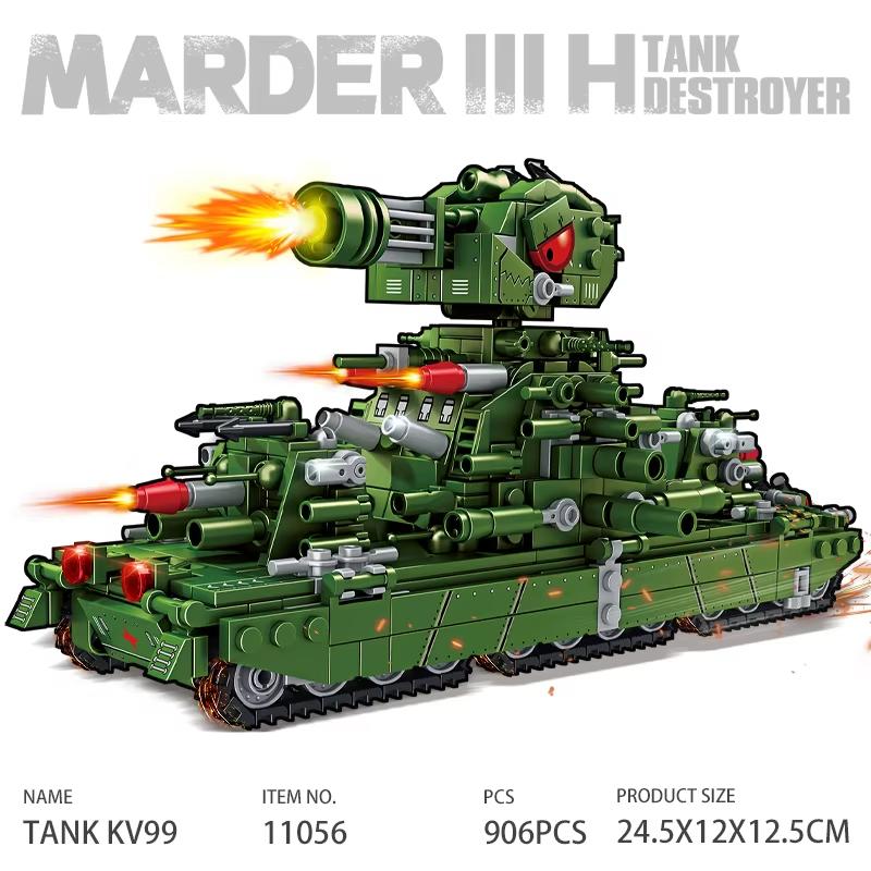Tank World Cartoon Scale Model Muilding Block Set KV44 Carl Monster Tank and Ultimate Leviathan Military armored vehicle warfare Brick
