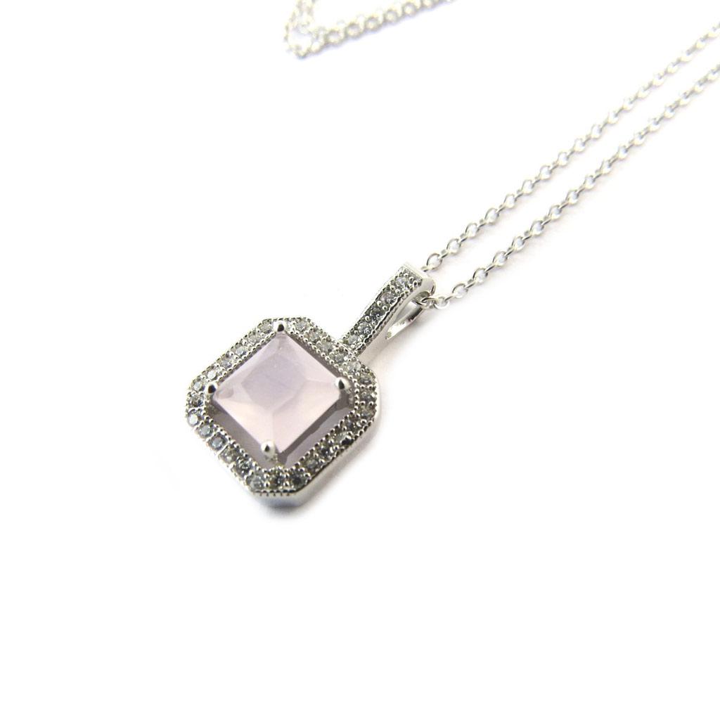 Les Trésors De Lily [N5376] - Silver Necklace 'Sissi' Pink White Silver