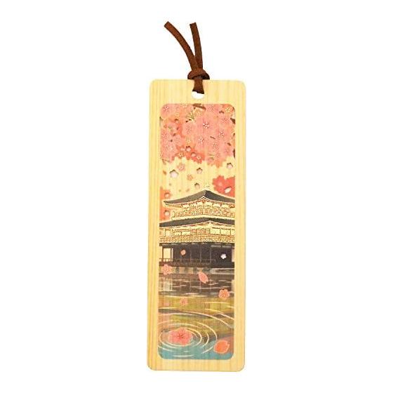 Wooden Bookmark, Kinkaku-ji Temple Design, Elegant Japanese Style, Perfect Size for Books and Magazines, Gift, Japan