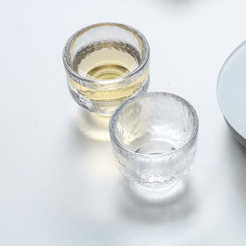 Japanese Sake Jug Set Glass Wine Set Household White Wine Cup Hammer Pattern Cup Yellow Wine Warmer Hot Wine Jug Wine Dispenser