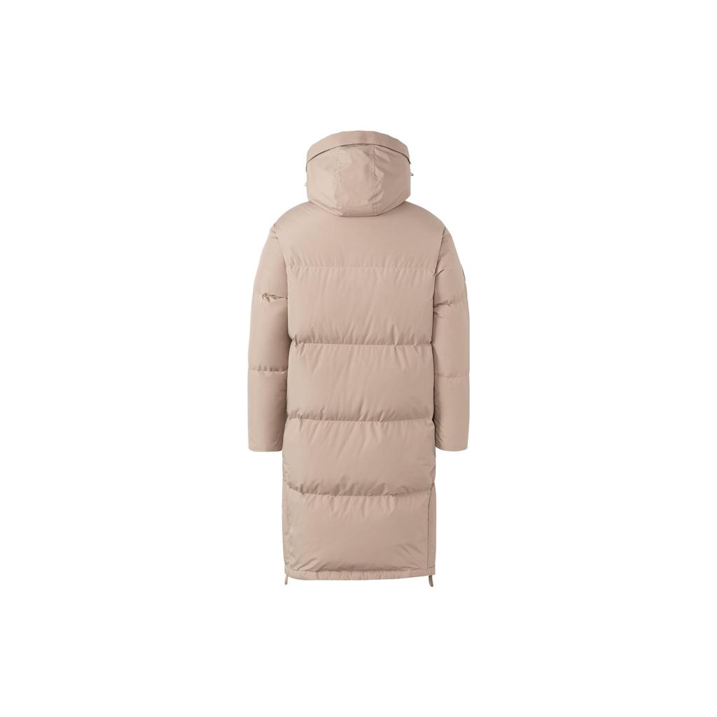 adidas Originals Trefoil Long Down Jacket With Pure Zip Hooded Mid-Length Men Outerwear Khaki HS7290