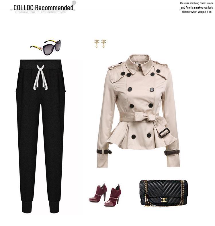 Women's Fleece-Lined Loose Fit Harem Sweatpants - Plus Size Casual Autumn Sports Pants