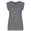 Shop Round Slub Cotton Double Sleeve Tank Charcoal Dai Wsh 0519