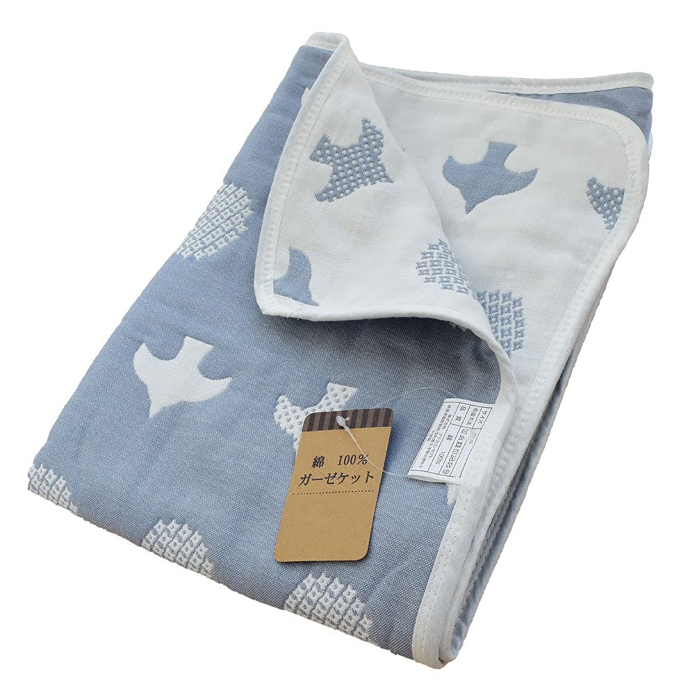 

марлевый детский 85 x 115 обычный птичка темно-синий Милый плед для сна, подходящий для всех и Идеальный для детского сада или 6-слойный плед, 100% хлопок, см, размер, принт,