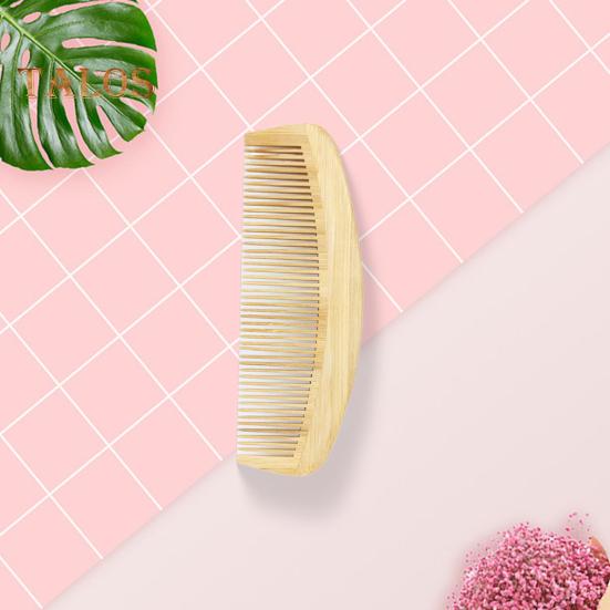 Natural Bamboo Wide Tooth Hair Comb for Women Men Anti-Static Afro Fork Comb Detangler Brush for Curly Straight Wet Dry Hair Prevents Breakage