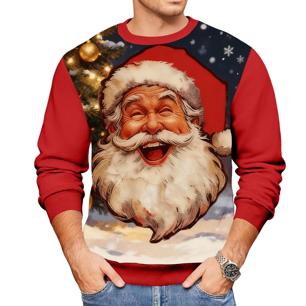Christmas Print Loose Men's Hoodie