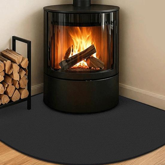 Hitzeschutzmatte für Ofen, feuerfest, Kaminmatte, dreilagiger flammhemmender Teppich, Holz, strapazierfähiger Hitzeschutz, Ofen, Kaminbodenmatte, Indoor, tragbar