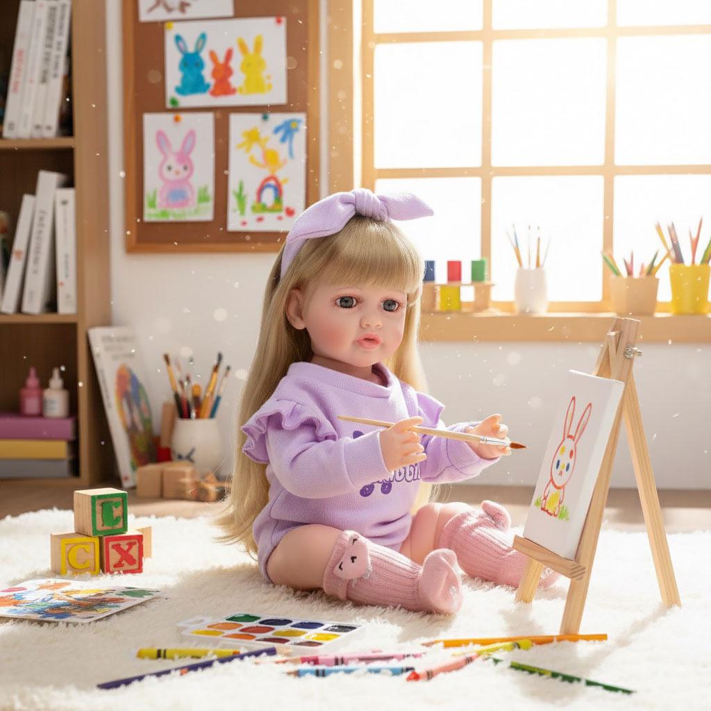 22-inch All-Plastic Reborn Russian-Speaking Baby Doll - Children's Companion Toy