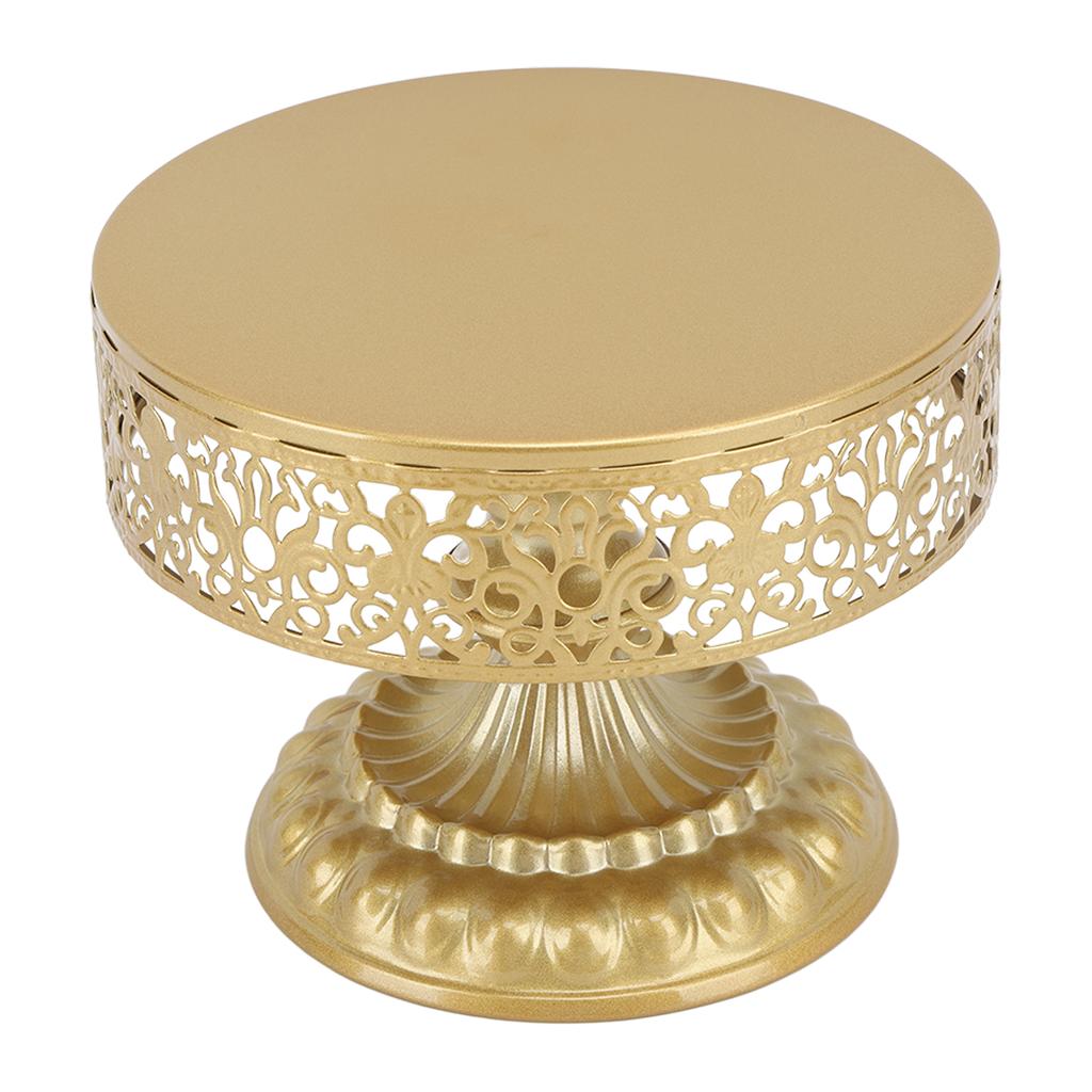 Dessert Stand Golden Cake Holder Lace Design Easy Assembly Round Treat Display for Party