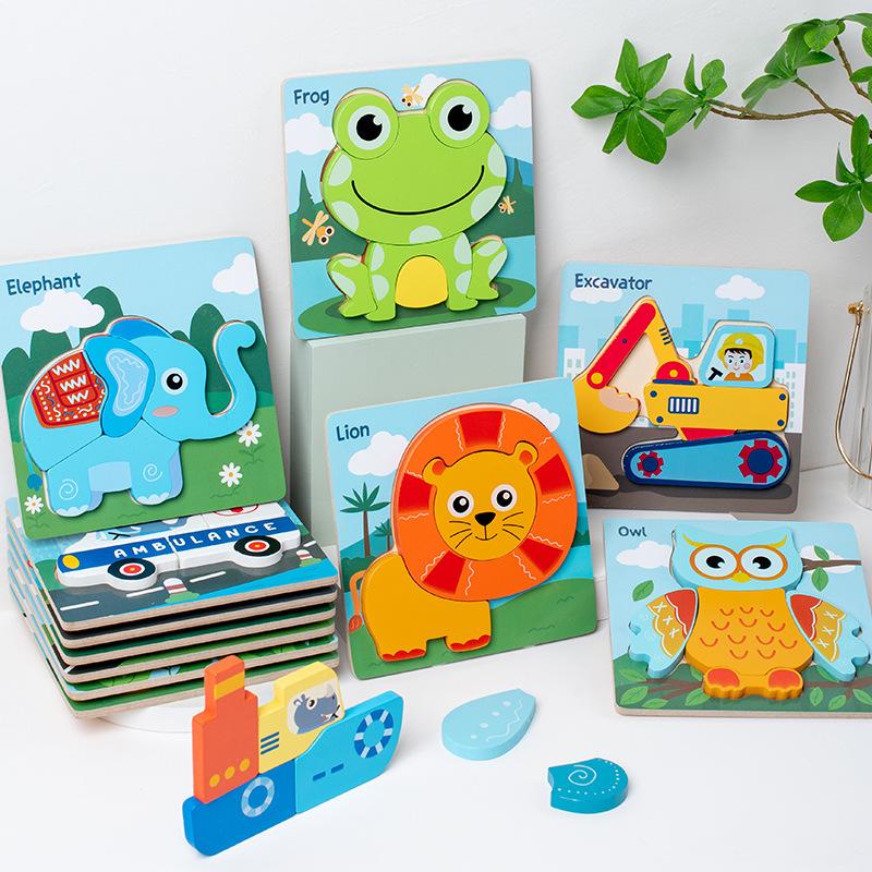 

3D Wooden Animal Puzzle for Early Education (Ages 0-3) Fire Truck