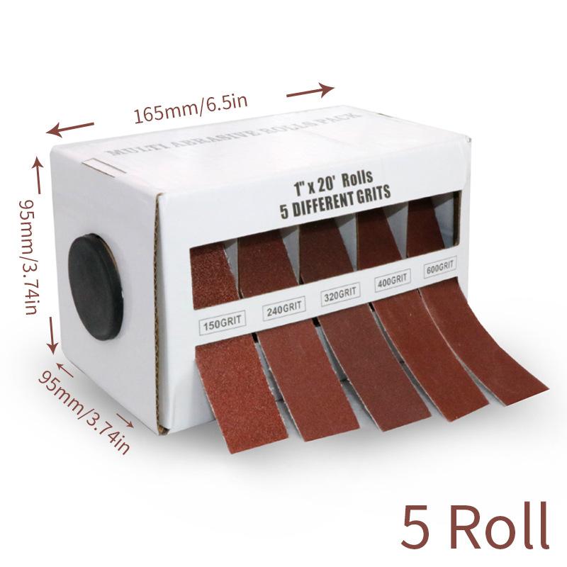 New Cloth Rolls, 80/150/240/320/400/600 Grit Sandpaper Rolls Metal Emery Cloth With Dispenser, Alumina Sandpaper