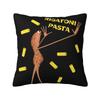 Rigatoni Pasta Square Pillow Cases Funny Marcus The Worm Cushion Covers Customized Decor Pillowcase for Bed 18"x18"