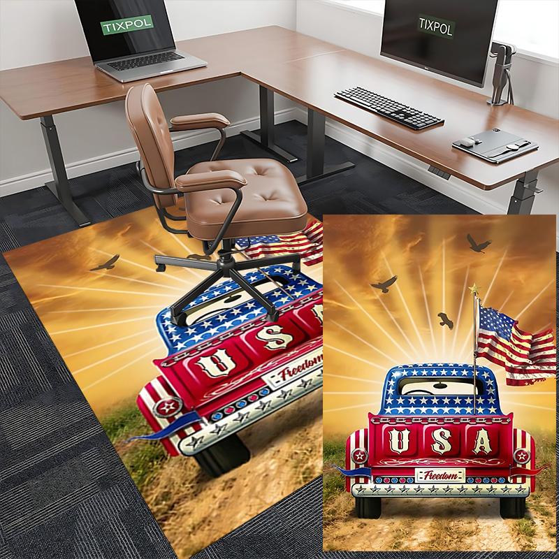 1pc Usa Freedom Truck Carpet Rug for Bedroom Living Room Decor Sofa Home Game Area Rug Non-slip Floor Mat. D7220199