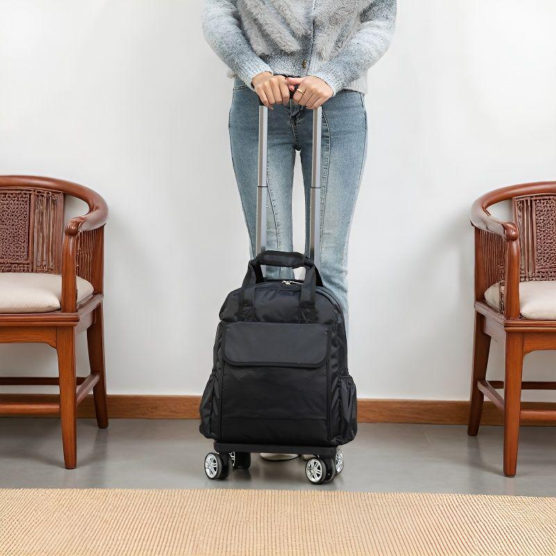 Lightweight Foldable Travel Bag with Spinner Wheels and Pull Handle for Men and Women