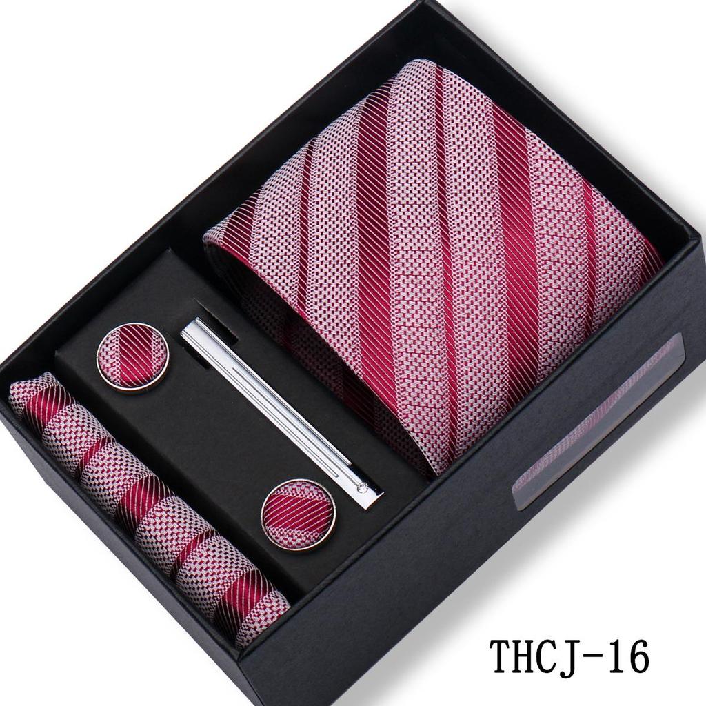 Men's 4-Piece Tie Gift Set for Business, Wedding, and Formal Wear.