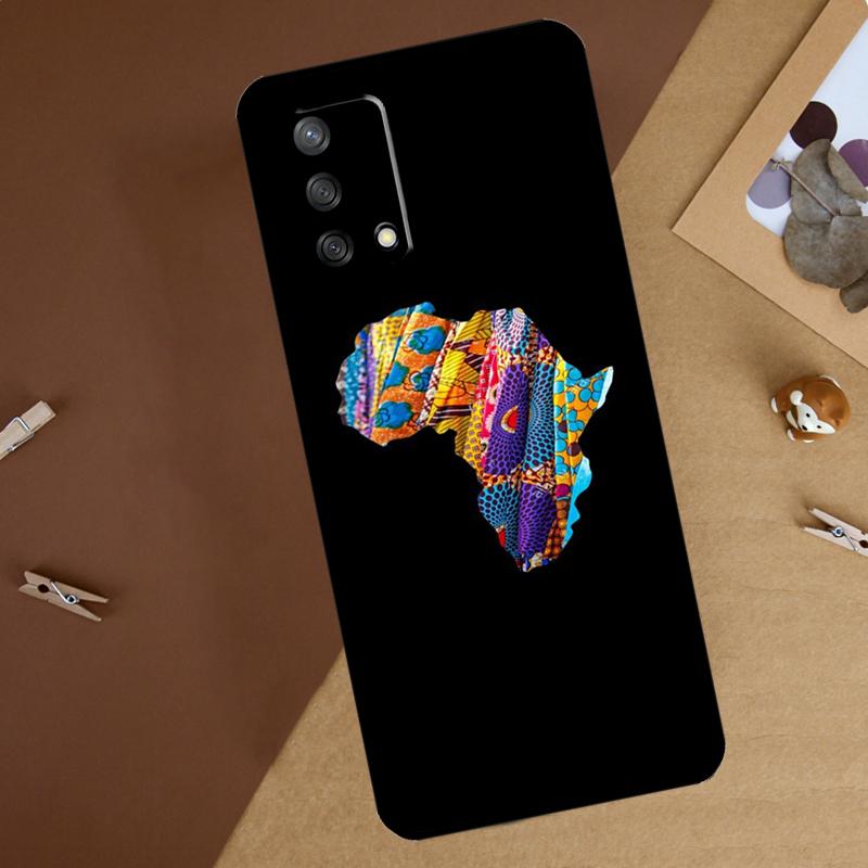 Map of Africa African Fabrics For Oppo A16 A76 A96 A40 A60 A80 A74 A94 A54 A18 A38 A58 A78 A98 A15 A57S A17 A77 Phone Case