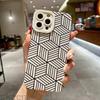 Creative Geometric Line Pattern Phone Case For iPhone 11 12 13 14 15 16 Pro Max XS X XR 7 8 16 Plus Mini Shockproof Cover