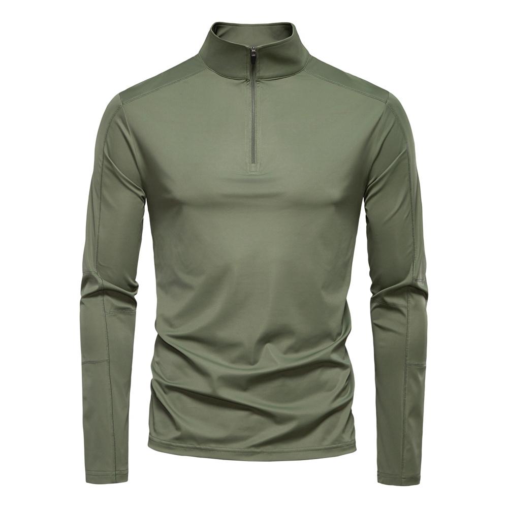 STORN Herr UPF100+ Solskydd Långärmad Skjorta Enfärgad Dragkedja Utomhusskjortor Ståkrage Snabbtorkande T-shirts
