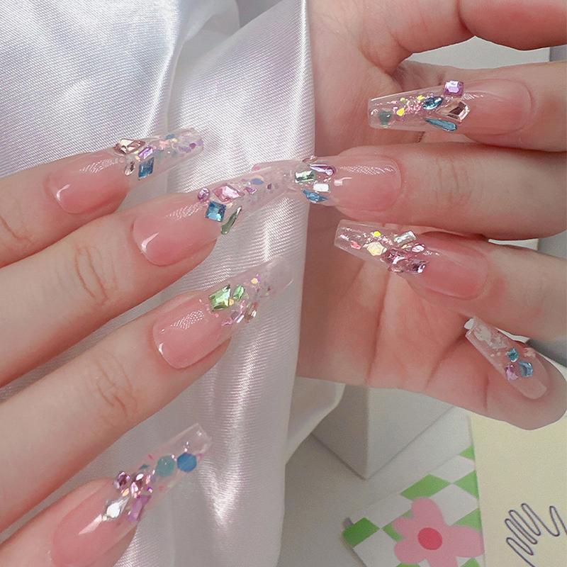 50Pcs Nail Mini Glass Charming Sparkling   Collection Mixed Color Luxury Manicure Decorations Accessories