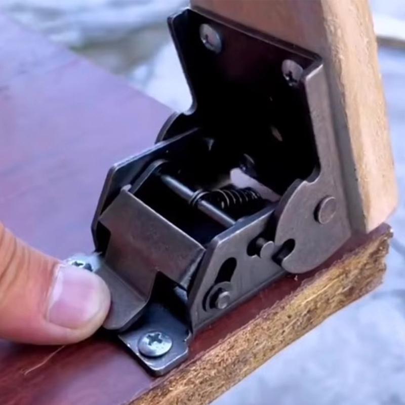 Strong Foldable Table Hinge with Safety Lock Mechanism Rusts Proof Designs Hinges for Indoor Outdoor Furniture Assembly
