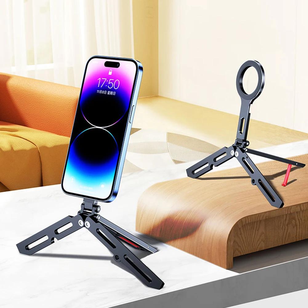 for Magsafe Magnetic Smartphone Stand Holder Aluminum Buckle Foldable Phone Holder for iPhone 16/15/14/13 Pro Max & All Phones