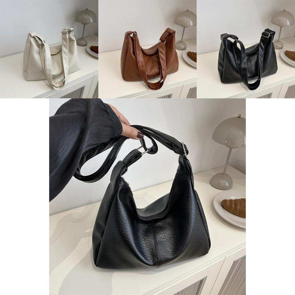 Stylish Soft Pu Tote Bag For Women With Ruffled Design In Black White Or Brown