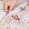 BUTTERFLIES - Ready-made jacquard curtain with a straight hem - 145x220 cm - white