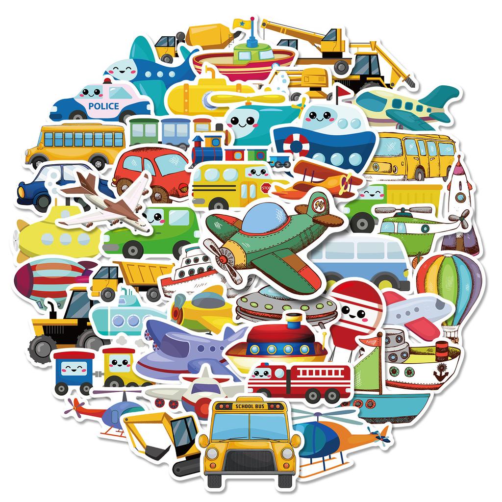 150 Cartoon Vehicle Series Stickers Children'S Elementary School Puzzle Kindergarten Knowledge Train Stickers