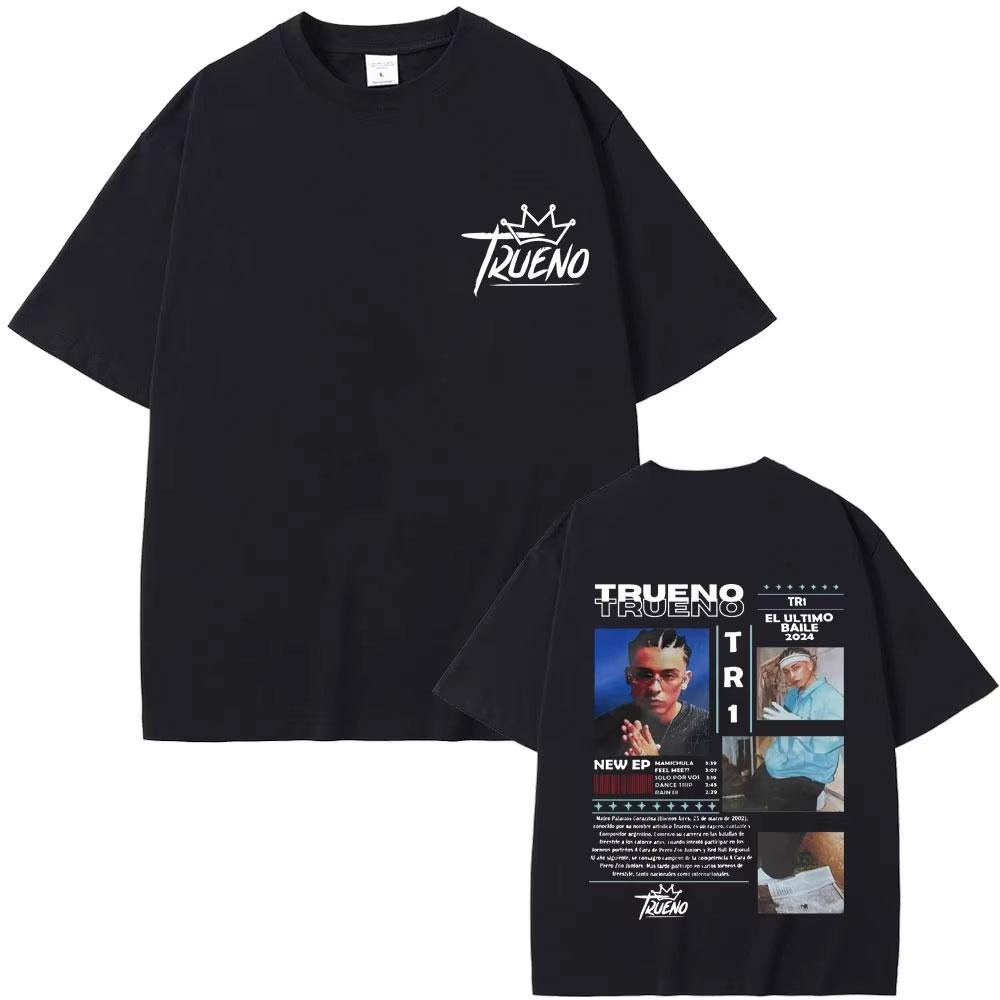 Rapper Trueno Album Tour Merch T-Shirt Herren Damen Kleidung Mode Kurzarm T-Shirt Streetwear Baumwolle Lockere T-Shirts Unisex