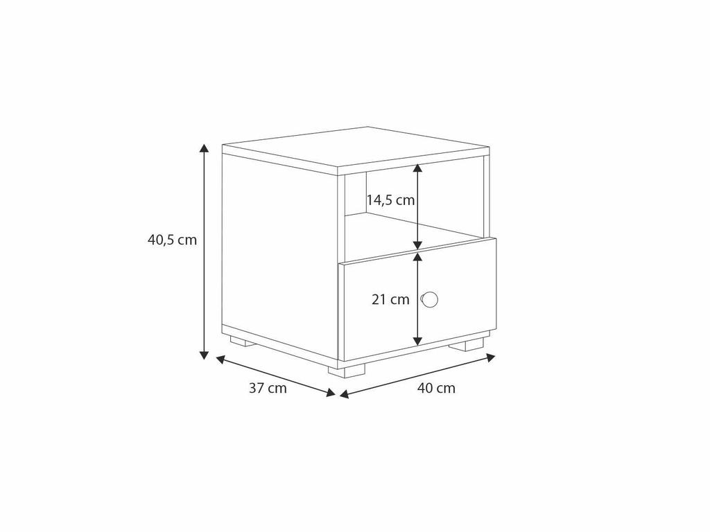 Emi bedside cabinet white - handle white
