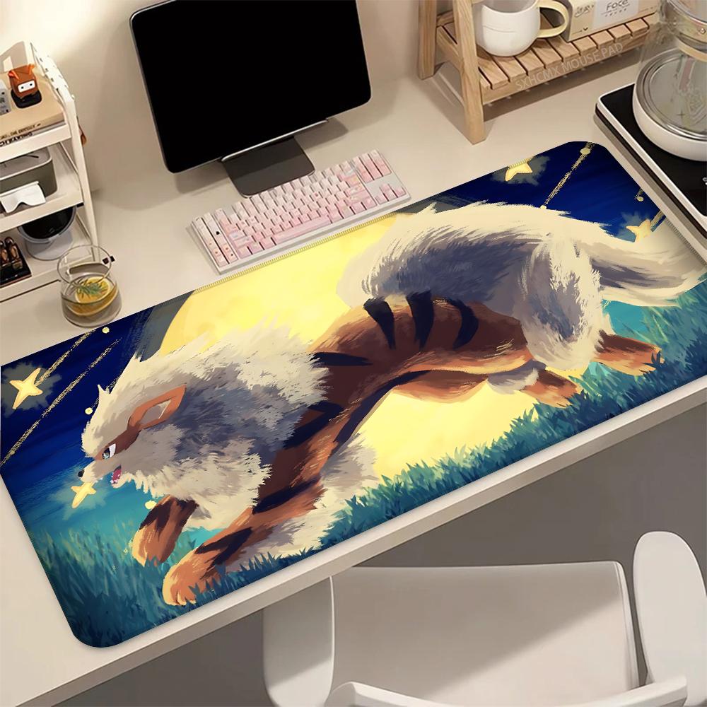 Cute Cartoon Mouse Pad Kawaii Anime P-Pokemon Arcanine Desk Mat Soft Smooth Table Pad for Office Laptop Computer for Desktop