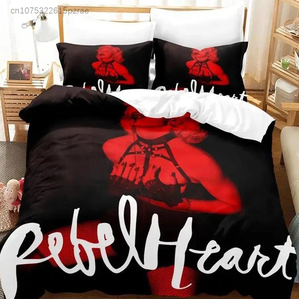 Set Biancheria da Letto Cantante Madonna Singolo Gemello Matrimoniale Queen King Size Set Letto Adulti Ragazzi Camera da Letto Copripiumino Set Stampa 3D