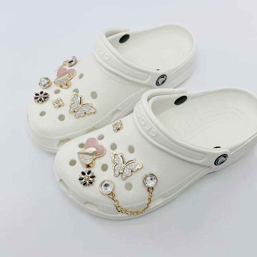 Women's DIY Detachable Shoe Accessories: Stylish Flower Buckle with Sparkling Diamonds