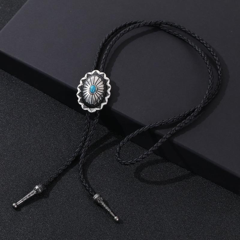 Adjustable Enamel Western Polo Tie Alloy Pendant Bow Tie Rope