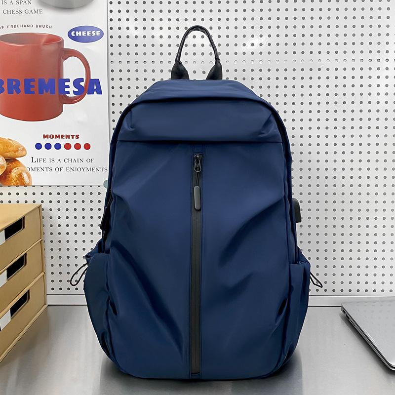 Schoolbag Casual Student Backpack Male Trend College Student Schoolbag Stylish Simple Commuter Large Capacity Nylon Backpack