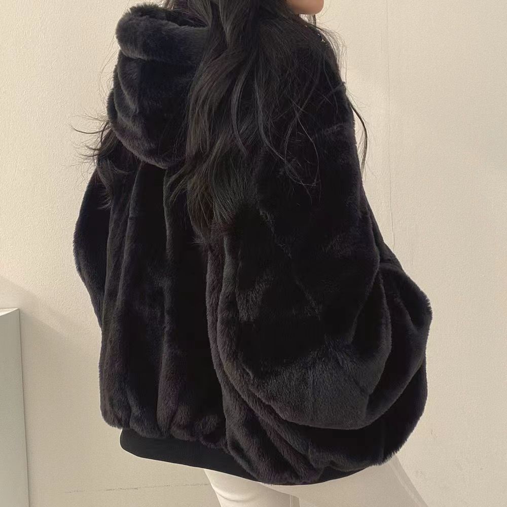 Loose Hooded Winter Warm Coat with Fleece and Thickened Jacket for Women In Cotton-padded Jacket
