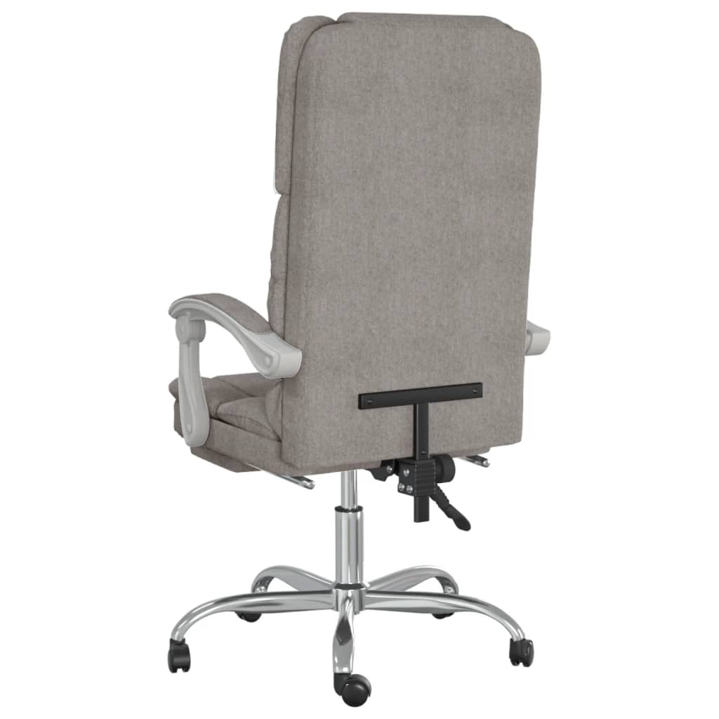 Office Chair with Massage Function Taupe Fabric