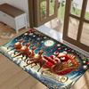 Winter Christmas Carpet - Santa Claus And Reindeer Mat - Holiday Decorative Entrance Floor Mat - Home Decoration