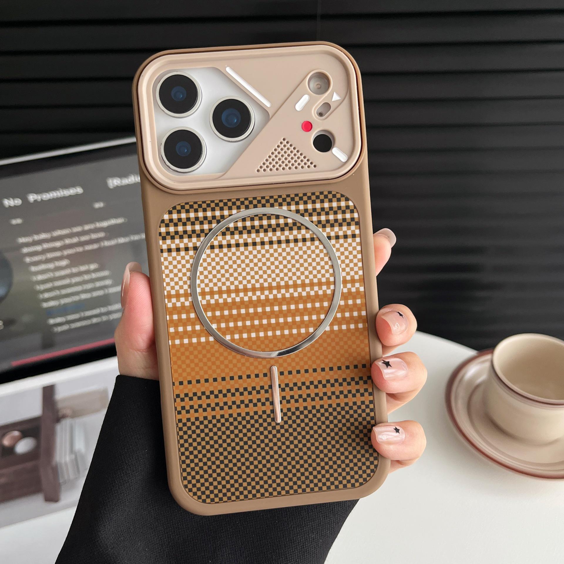 

Apple 17ProMax Carbon Fiber Magnetic Case: Transforms iPhone 16 into Mecha Frame 15 Protective Cover. iPhone 13