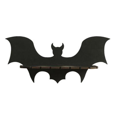 Halloween Bat Shape Wood Crystal Display Wall Shelf for Scary Home Bedroom Decors Aesthetic Witches Floating Shelves