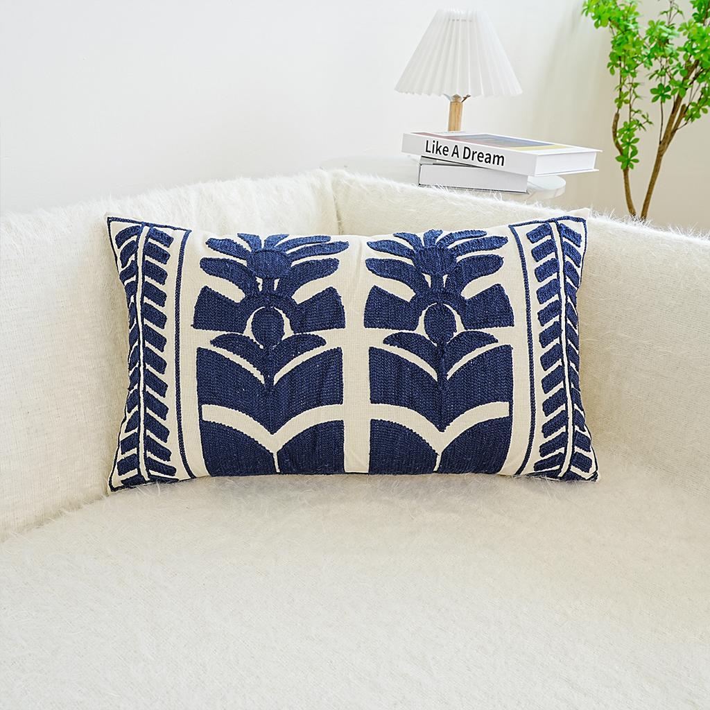 1Pc, Luxury Exquisite American Style Embroidered Cushion Cover - Richly Detailed, Multiple Sizes, Versatile For Living Room