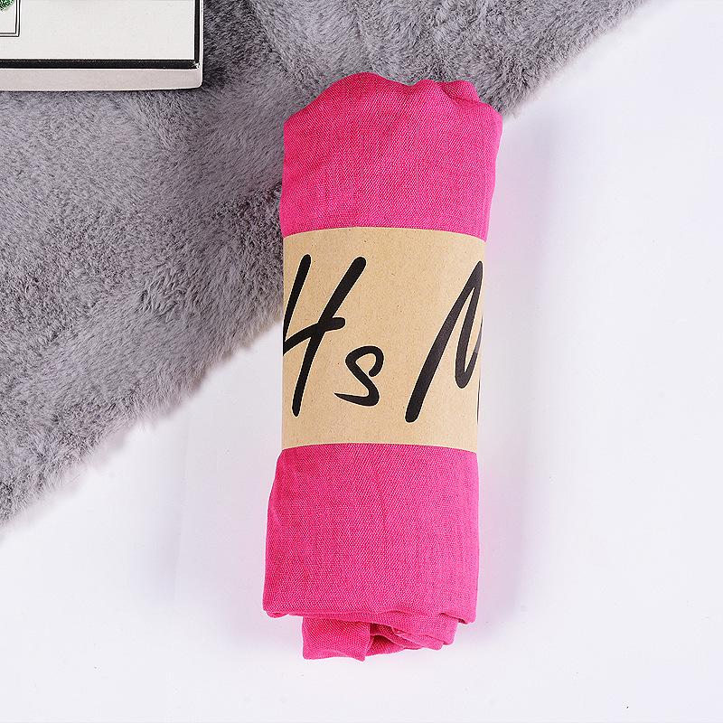 2022 Women's Cotton & Linen Candy Color Neck Scarf – Soft, Solid Hue Gift Scarf