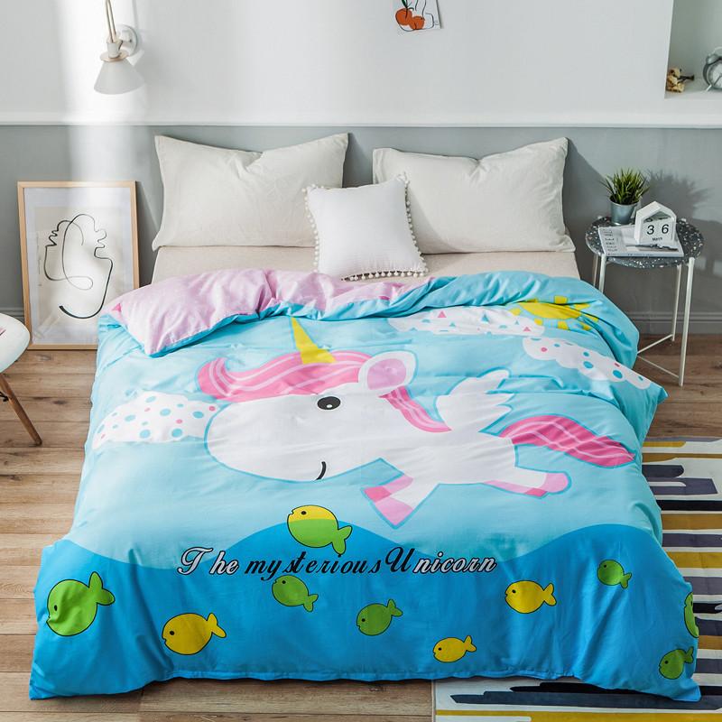 1Pcs Cartoon Dinosaur Duvet Cover 100% Cotton Skin-friendly Breathable Zipper Quilt Cover for Kids Boys Girls Bedroom Decor