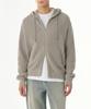 Musinsa Standard Ribbed Knit Hooded Zip-Up [Light Warm Grey]